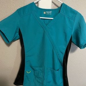 Wonderwink xs teal scrub top